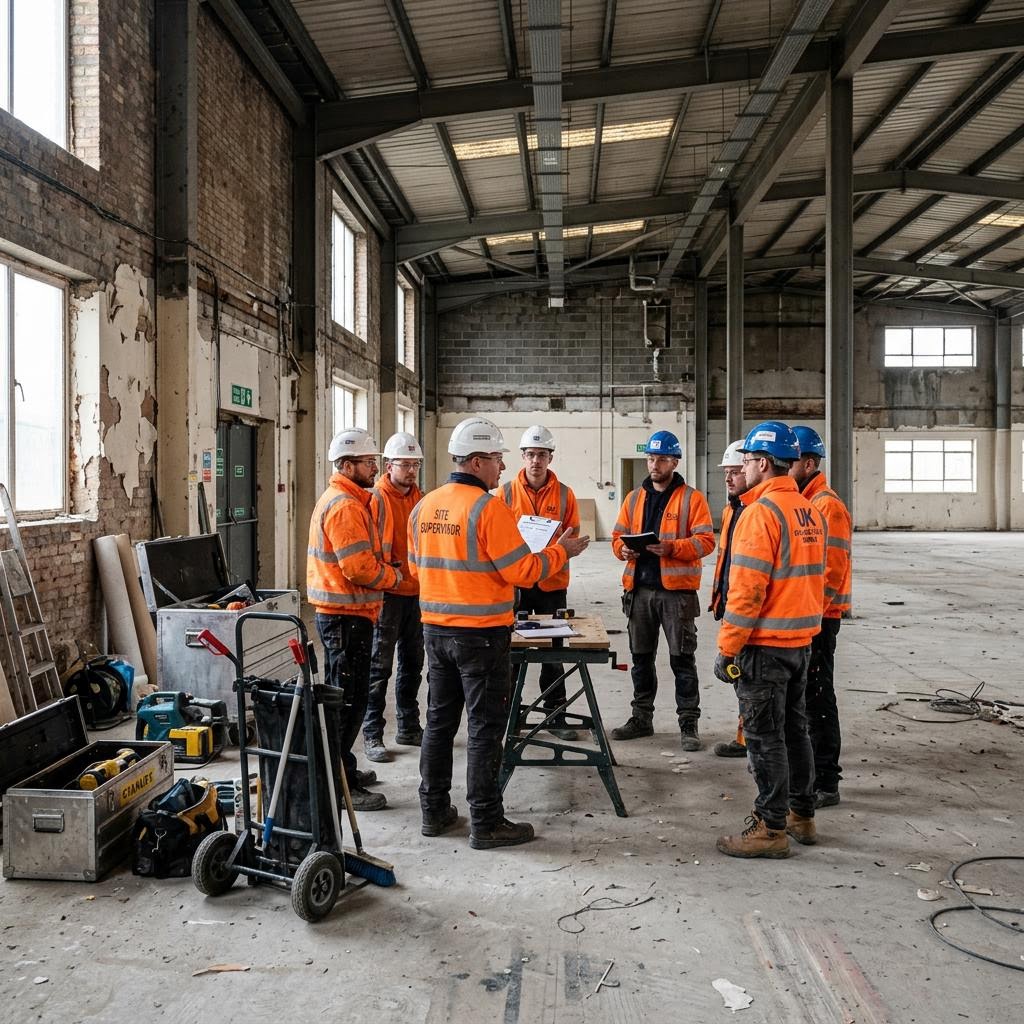 Toolbox talk ahead of our dilapidations services