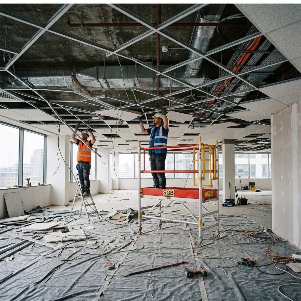 Removing the suspended ceiling as part of Cat A reinstatement works